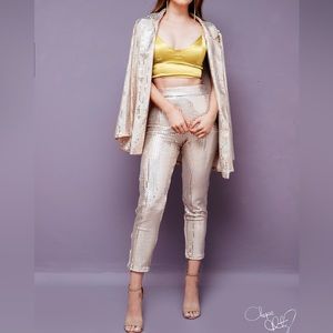 ASOS set pants and jacket metallic